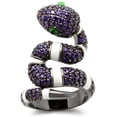thumbnail image 1 of Ruthenium Brass Ring with AAA Grade CZ in Multi Color for Women Animals Theme Multi Color Stone Color Style 0W184 Size 5, 1 of 7