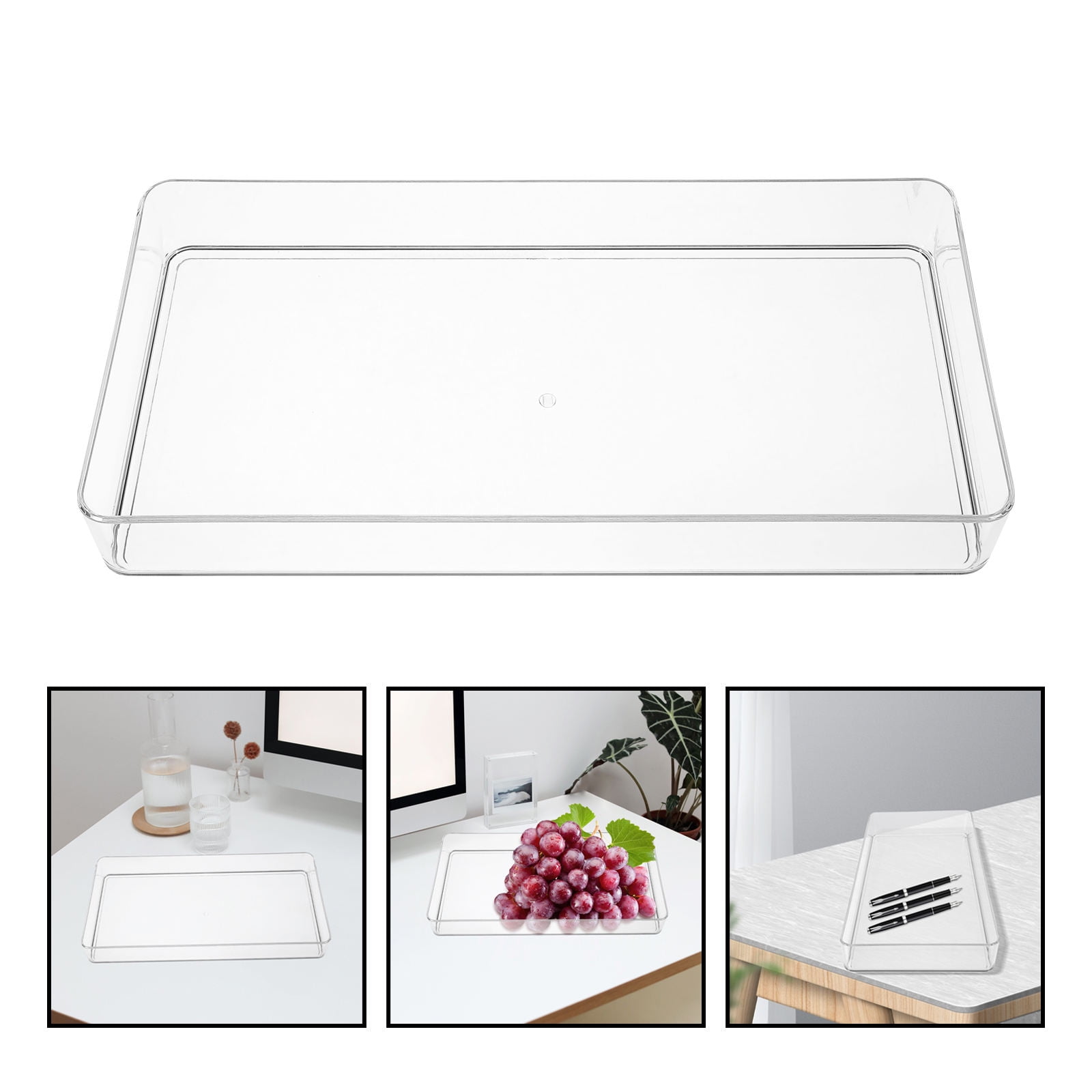 Milisten Clear Lightweight Drawer Organizer Box for Kitchen Cutlery Utensils and Small Item Storage Solution