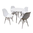 thumbnail image 2 of TMs Elba 5-Piece Indoor Dining Set, Includes Table and Chairs, White/Gray, 2 of 7