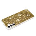 thumbnail image 4 of Bling Glitter Case for Samsung Galaxy S23 Plus for Women Girls, Pretty Star Flash Twinkle Stardust Relief Pattern, Sparkling Powder Decoration, Heavy Duty Shockproof Protection Cover,Gold, 4 of 6