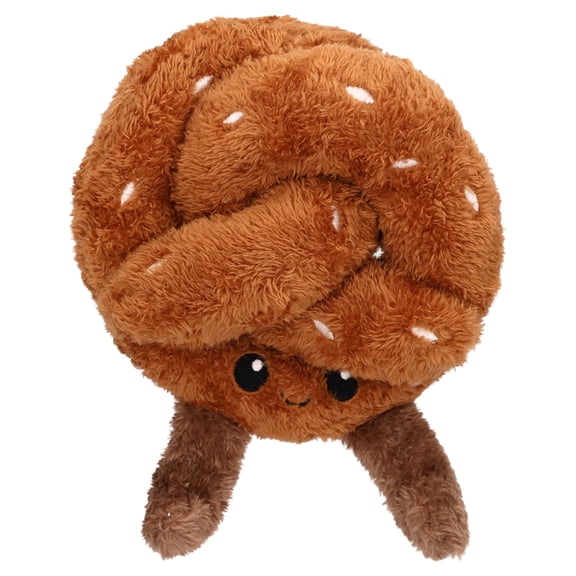 Vibrant Life Brown Pretzel Plush Dog Toy with Squeaker, Chew Level 1
