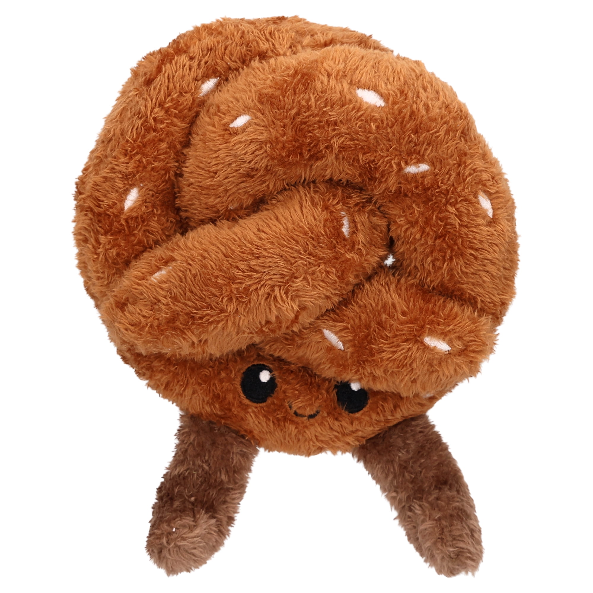 Vibrant Life Brown Pretzel Plush Dog Toy with Squeaker, Chew Level 1