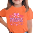 thumbnail image 3 of oelaio Boys Girls Short Sleeve T-Shirts Kids Summer Tops Loose Fit Crewneck Casual Holiday Tees Mother's Day Outfit Orange 9-10Years, 3 of 6