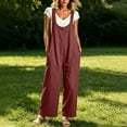 thumbnail image 2 of QQZ Wide Leg Jumpsuit For Women, Sleeveless Palazzo Flow Womens Overalls Flowy Pants Outfit For Daily Beach Outfits, 2 of 7