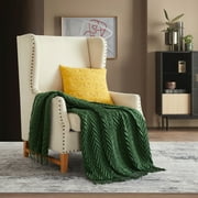 NY&C Home Foremost 1-Piece Ruched Throw Blanket, 50 x 60, Green