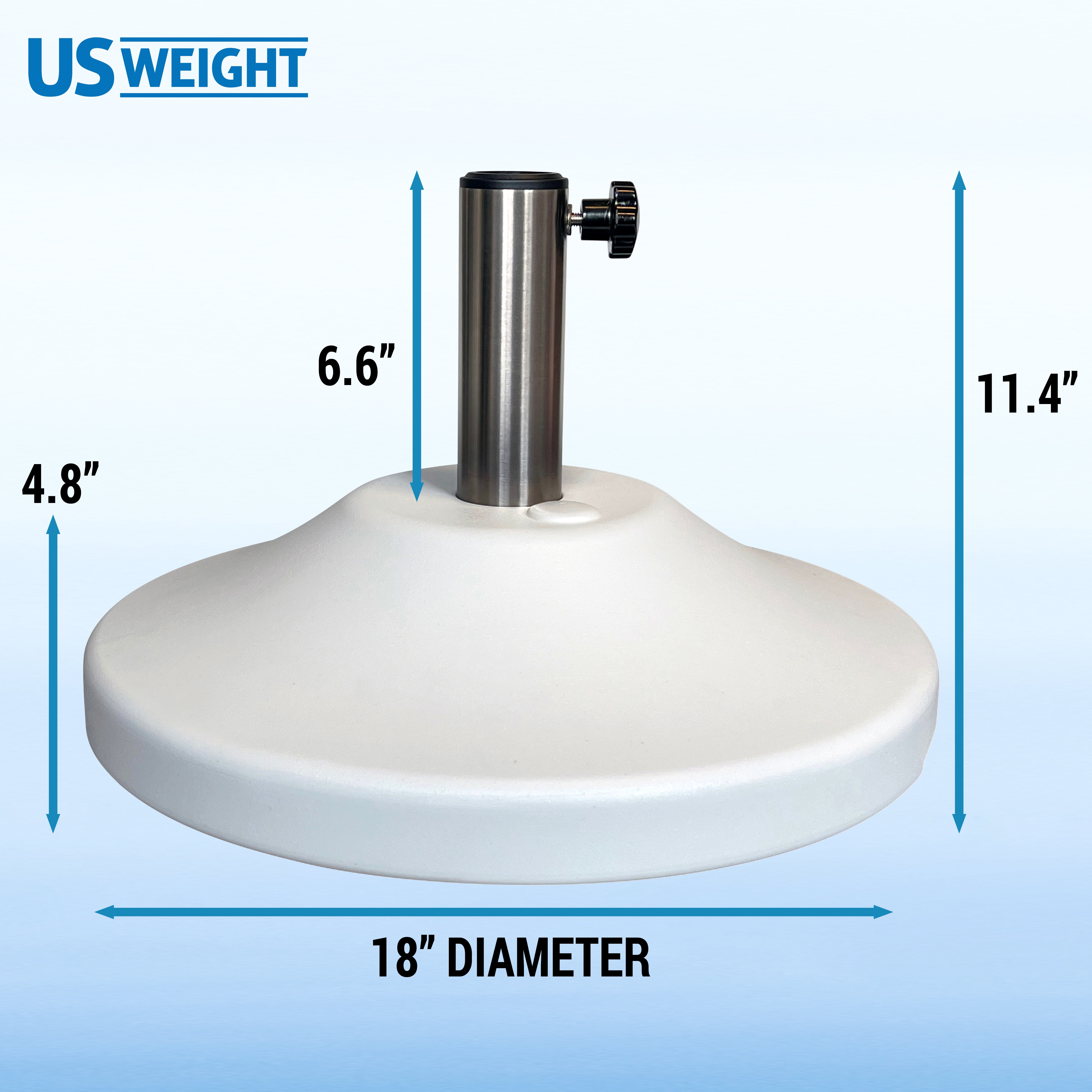 US Weight Premium 50 Pound Prefilled Umbrella Base for Patio Table - White