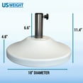 thumbnail image 3 of US Weight Premium 50 Pound Prefilled Umbrella Base for Patio Table - White, 3 of 6