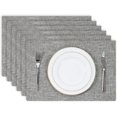 thumbnail image 1 of GHSDFBB Kevin Textile Placemats, Set of 6 Heat-Resistant Placemats for Kitchen Table, Washable Durable Linen Table Mats Woven Placemats (6 Pcs, 13"x19", Sesame Grey), 1 of 7