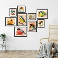 thumbnail image 2 of PixonSign Framed Canvas Print Wall Art Set - Pastel Watercolor Geometric Birds Poster Art - Spring Animals Print Gallery Set of 9 Abstract Illustrations Wall Décor for Home - Black, 2 of 5
