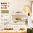 thumbnail image 4 of DTTRA Twin over Full Playhouse Metal Bunk Bed with Slide, Ladder, LED Light & Storage Cabinet, White, 4 of 9
