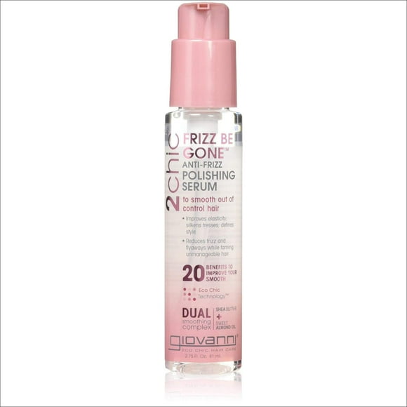 Giovanni 2chic Sérum Polissant Anti-Frisottis Be Gone au Beurre de Karité et à l'Huile d'Amande Douce, 2,75 Onces 2,75 oz. 2chic Sérum Polissant Anti-Frisottis Be Gone avec Beurre de Karité et Huile d'Amande Douce