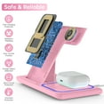 thumbnail image 5 of Cshidworld Wireless Charger, 18W 3 in 1 Wireless Charging Station for iPhone 17 16e 15 14 13 12 Pro, Fast Charger Stand for iWatch SE 9-11 6-8 2-5, AirPods 4/3/2/Pro, Samsung Galaxy Seires (Pink), 5 of 9