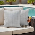 thumbnail image 4 of Grey Rustic Outdoor Waterproof Pillow Covers, Vintage Farmhouse GraySolid Color Decorative Square Throw Pillowcase Sofa Cushion Sham for Patio/Couch/Chair, 16"x16" 2 Pack, 4 of 8