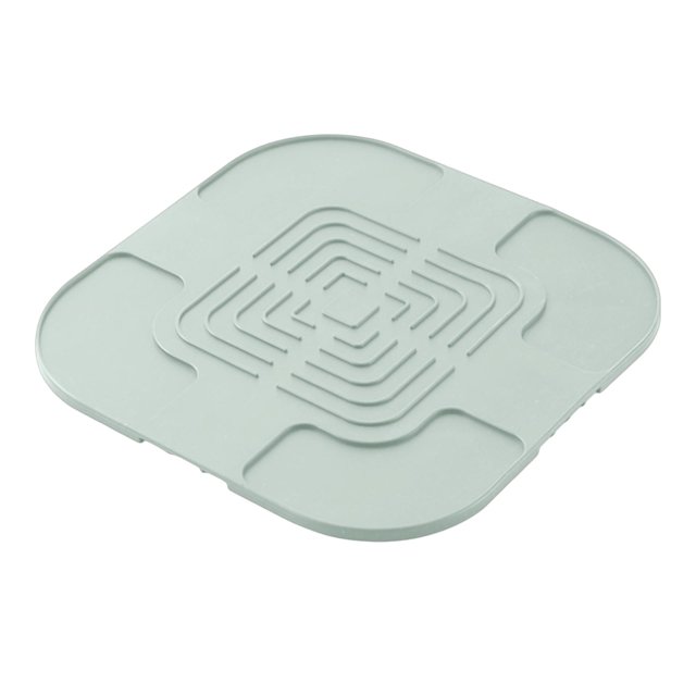 Alfombrilla de silicona resistente al calor, aislante del calor, antideslizante, para encimera de cocina, 11 x 11 pulgadas verde