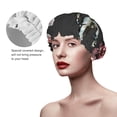 thumbnail image 4 of Easygdp Butterfly with Fowers Shower Caps for Women, Double Waterproof Layers Shower Cap, Quick Drying Bath Hair Cap Reusable, 4 of 9