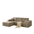 thumbnail image 5 of Spaco 110" Cloud Modular Sectional Sofa, Boneless Couch, 3 Seater with Ottoman & 2 Pillows, Perfect for Indoor as Living Room and Bedroom, Gray, 5 of 14