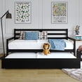 thumbnail image 6 of Castle Place Classic Twin Size Wooden Daybed with Trundle, Black, 6 of 10