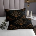 thumbnail image 3 of Manfei Bohemian Damask Coverlet Set Queen, Black Brown Bedding Set, Victorian Flower Bedroom Set, Breathable Bedroom Decoration, 3 Pieces, 3 of 6
