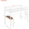 thumbnail image 2 of Metal Twin Size Loft Bed with Desk, Heavy Duty Bedframe with Ladder and Safety Guardrail, Space-Saving, Noise Free, No Box Spring Needed, 2 of 8