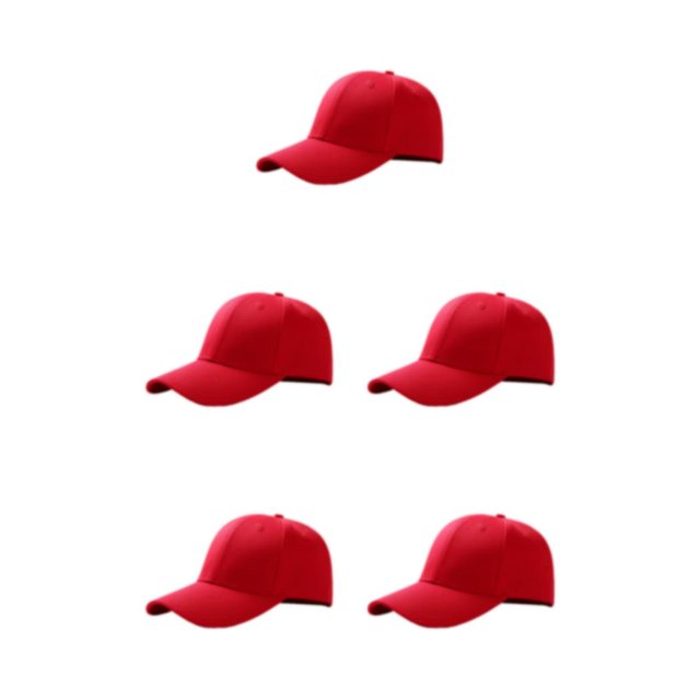Ruiboury Adjustable Baseball Cap Sporty Style With Breathable Polyester Universal Baseball Cap Outdoors Sun Cap Sport Cap red 5Set