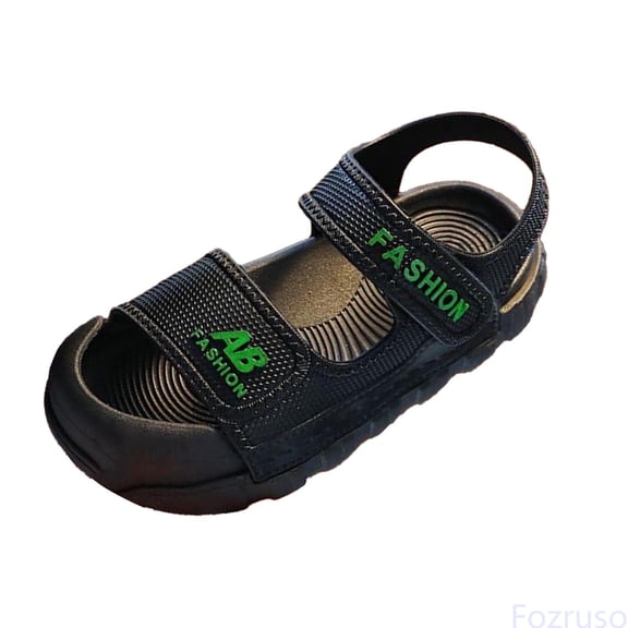 Fozruso Girls Sandals For Toddlers And Kids Breathable Lightweight Comfortable Everyday Casual Outdoor Play School Summer Footwear,Sizes 8 Little Kid 2-2.5 Years(Black)