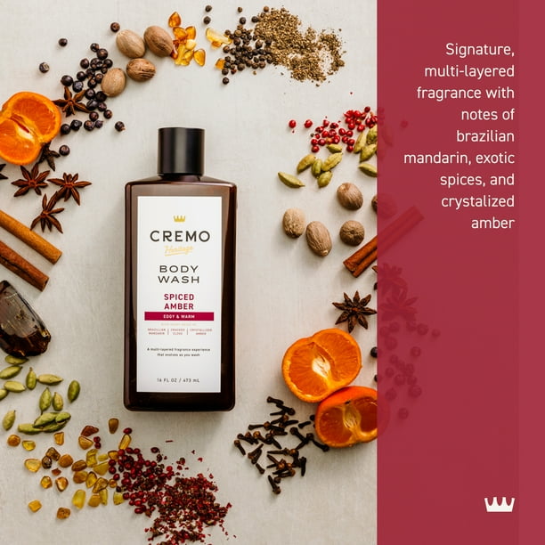 Cremo Heritage Red Men's Body Wash, Spiced Amber Scent, 16 fl oz