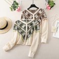 thumbnail image 2 of Loose Colorful Crochet Cardigans for Women Handmade for Sun for Protection Knit Sweater Coat Long Sleeves V Neck Hollow Orange, 2 of 4