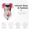 thumbnail image 4 of Yiaed Colorful Dog Cat Collage Print Women's Waist-Cinching Short-Sleeved Onesie,Elastic Onesiet,Snaps At Bottom,Easy To Put On And Take Off for Wome Bodysuit-XX-Large, 4 of 7