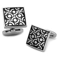 thumbnail image 1 of Alamode TK1271 Men High Polished Stainless Steel Cufflink with Epoxy in Jet, 1 of 1