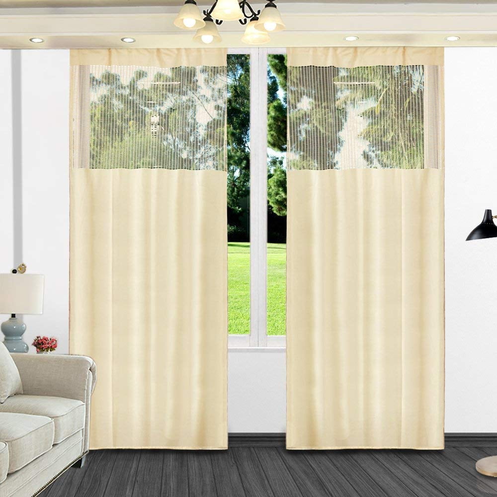 HG Mart Flame Retardant Thermal Insulated Blackout Curtain Solid Color Flame Retardant Curtain