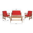 thumbnail image 5 of SAFAVIEH Fontana Outdoor Patio 4 Pc Conversational Set, Natural/Red, 5 of 11