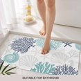 thumbnail image 3 of Teal Blue Grey Coastal Door Mat&nbsp;Indoor Outdoor Entrance,Non Slip Small Rug for Kitchen Bathroom Entryway Rug,Summer Beach Coral Shell Starfish Washable Doormat Floor Mat 16x24 Inch, 3 of 8