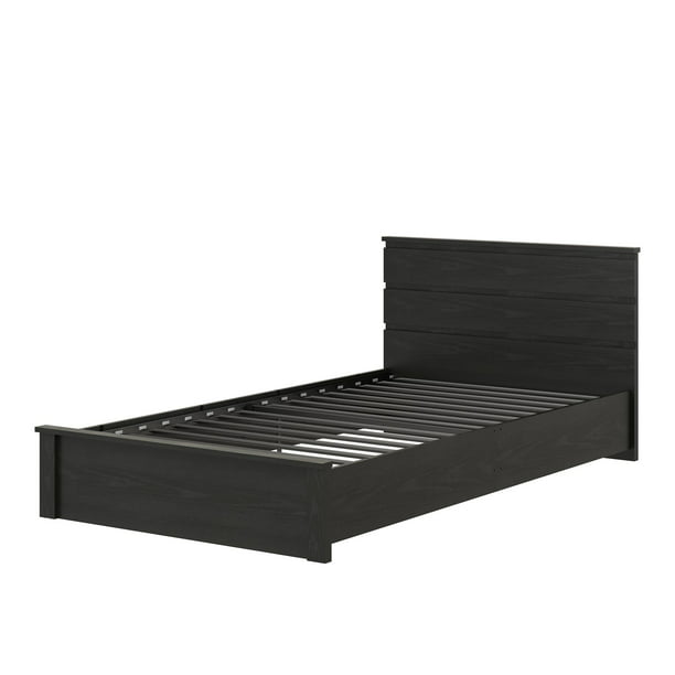 Mainstays Westlake Twin Bed In Black, Black Twin Size Bed Frame With Drawers
