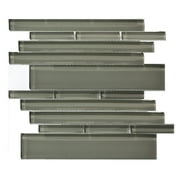Solistone Piano 9-1/2 in. x 10-1/2 in. Polished Glass Mosaic Wall Tile, Case of 10