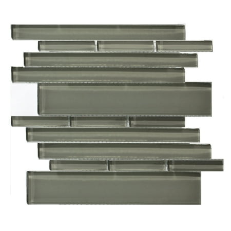 Solistone Piano 9-1/2 in. x 10-1/2 in. Polished Glass Mosaic Wall Tile, Case of 10