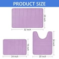 thumbnail image 2 of Hengbo Purple Memory Foam Rug Set Soft 3 Piece Bath Rug for Home Kitchen Comfort and Absorbency, 2 of 8