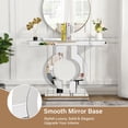 thumbnail image 5 of Silver Mirrored Console Table, 39.4'' Long Glass Entryway Sofa Table, O-Shaped Base Modern Accent Narrow Table for Living Room, Hallway, Foyer, Entrance, 5 of 7