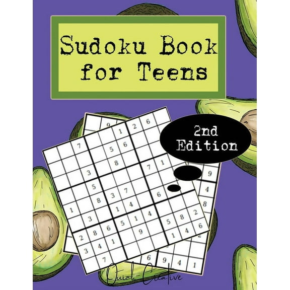 Sudoku Book For Teens 2nd Edition: Easy to Medium Sudoku Puzzles Including 330 Sudoku Puzzles with Solutions, Avocado Edition, Great Gift for Teens or
