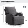 thumbnail image 5 of Bonzy Home Recliner Chair, Adjustable Backrest, Modern Design – Comfortable Manual Recliner for Living Room, Bedroom & Office, Gray, 5 of 7
