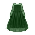 thumbnail image 2 of XXWXYD Girls Long Sleeve Contrast Mesh 𝖳wirly High Low Dress for Birthday Par𝗍y Formal, Kids Twirl Dresses 5-14 Years Special Events Gown, 2 of 4