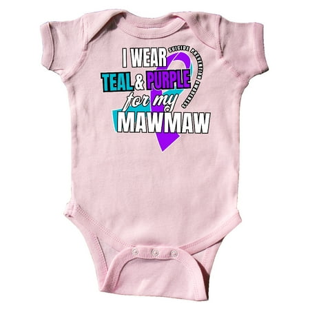 

Inktastic Suicide Prevention I Wear Teal and Purple for My Mawmaw Gift Baby Boy or Baby Girl Bodysuit