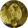thumbnail image 1 of Ahgly Company Tapis d'Intérieur Rond Lavable en Machine Orange Or Transitionnel, 4 Pieds Rond, 1 of 7