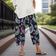 thumbnail image 3 of Pantalones capri Medlor con estampado bohemio de pierna ancha para mujer, 3 of 5