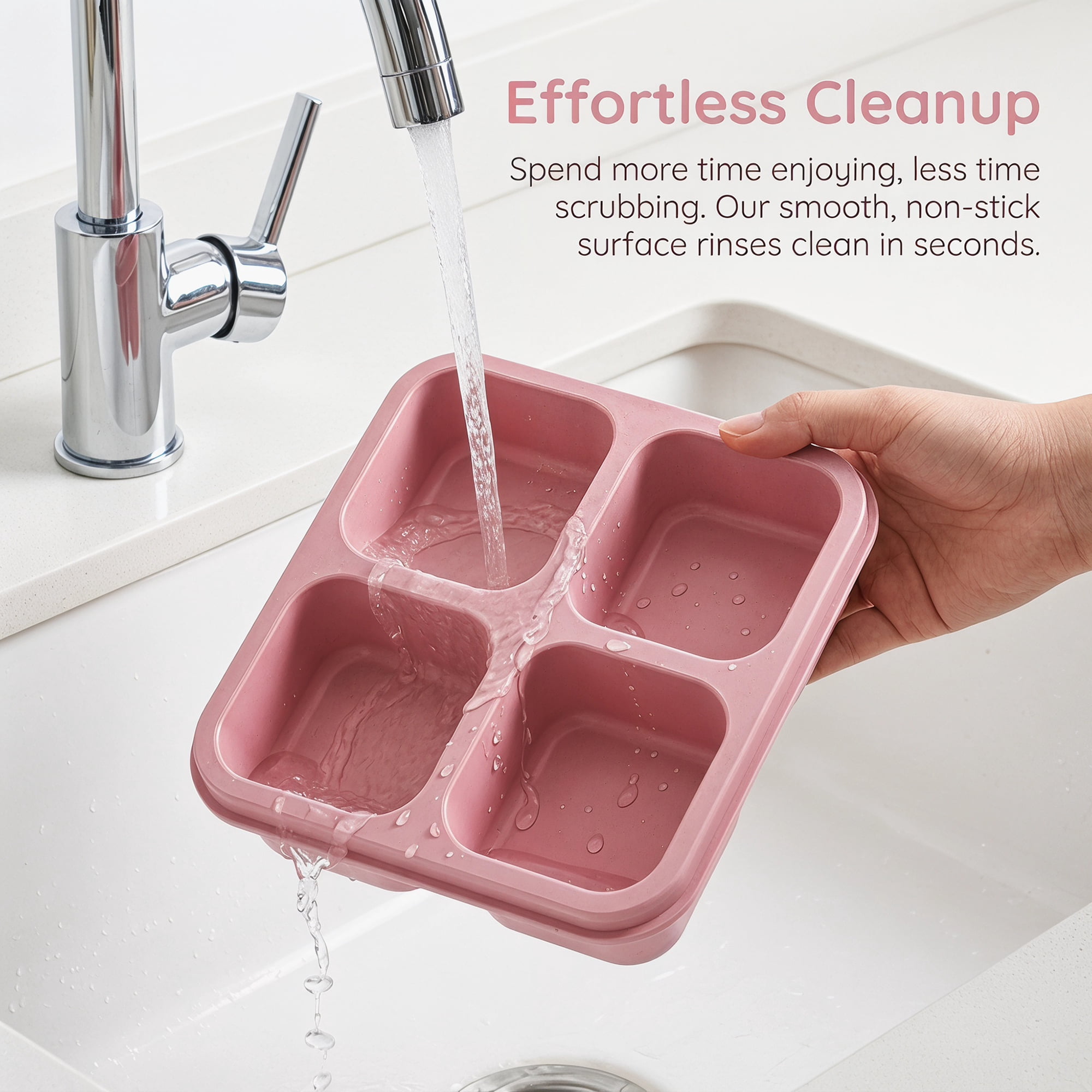 Unique Bargains 4-Compartment Leak-Proof Meal Lunch Bento Box for Work Pink
