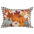 thumbnail image 2 of Fall Pumpkins Throw Pillow Covers, Thanksgiving Black Plaid Maple Leaf Soft Breathable Pillow Cases with Invisible Zipper for Sleeping, Body Pillowcases for Couch Bed Sofa Chair 24x36 Inches, 2 of 6