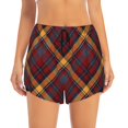 thumbnail image 2 of Balery Buffalo Check Plaid Pantalones cortos deportivos para mujer con forro y dos bolsillos, elásticos, para entrenamiento, gimnasio, yoga-X-Large, 2 of 7