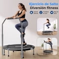 thumbnail image 2 of Trampolín Mini Plegable de 40" SereneLife, Trampolín de Fitness Compacto para Niños y Adultos con Mango Ajustable, Equipo de Entrenamiento para Interior/Exterior, Soporta 100kg, 2 of 8