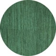 thumbnail image 1 of Ahgly Company Machine Washable Indoor Round Abstract Turquoise Blue Modern Area Rugs, 8' Round, 1 of 4