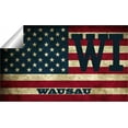 thumbnail image 2 of Wausau WI Wisconsin Marathon County Vintage US Flag Decal Bumper Sticker 3M Vinyl 3" x 5", 2 of 3