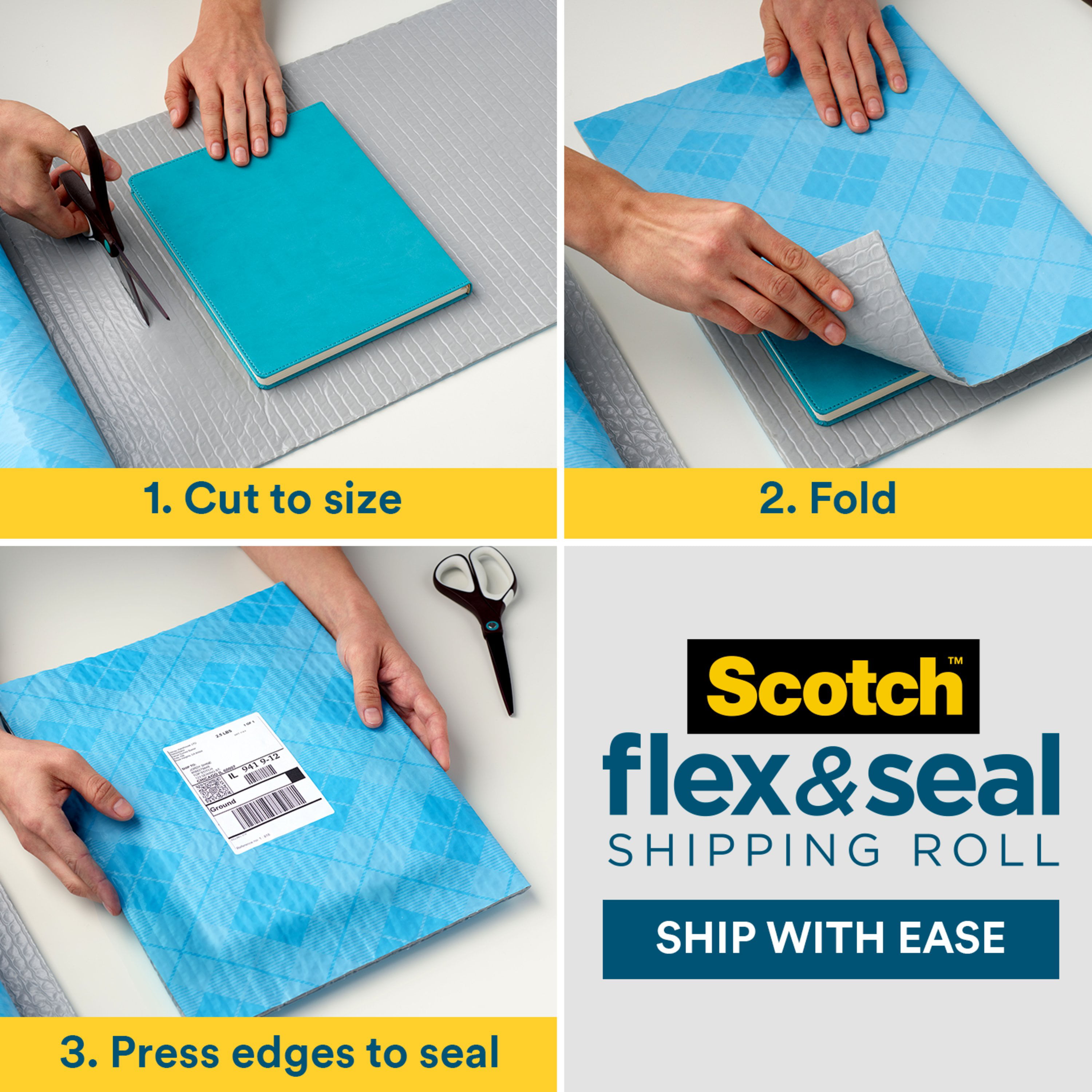 Flex and Seal Shipping Roll 50 ft x 15 in Padded Envelopes Just Ship It No Tape No Boxes Boxess Bubble Mailers Easy Packaging Alternative to Poly Mailers Shipping Bags